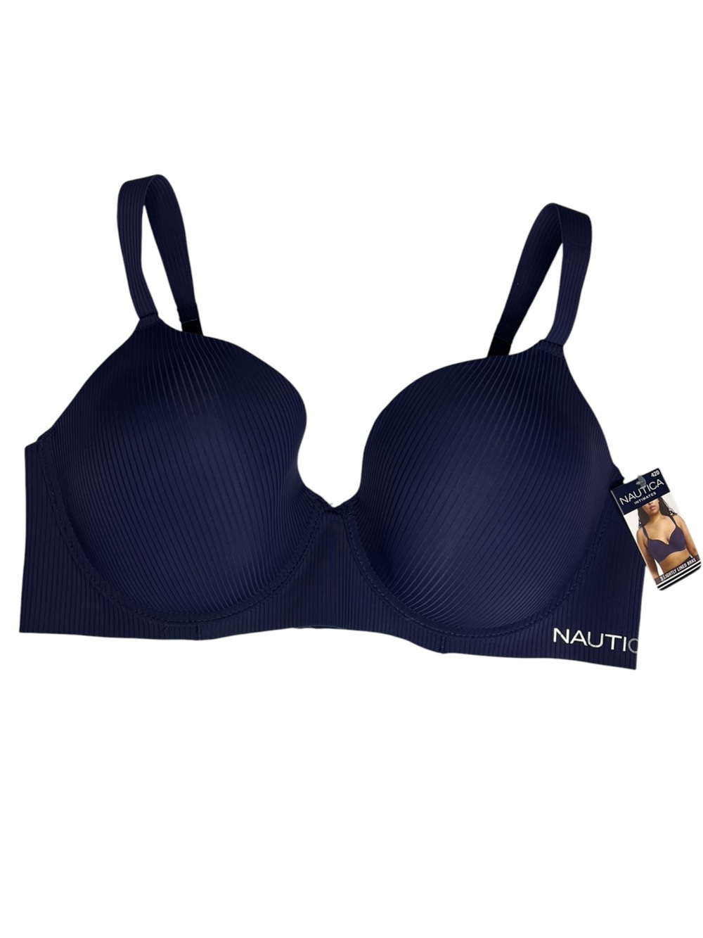 Nautica Intimates Navy Blue Padded Push Up Bra Size 42D